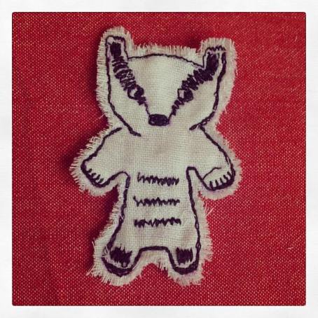 Free Machine Embroidered Badger